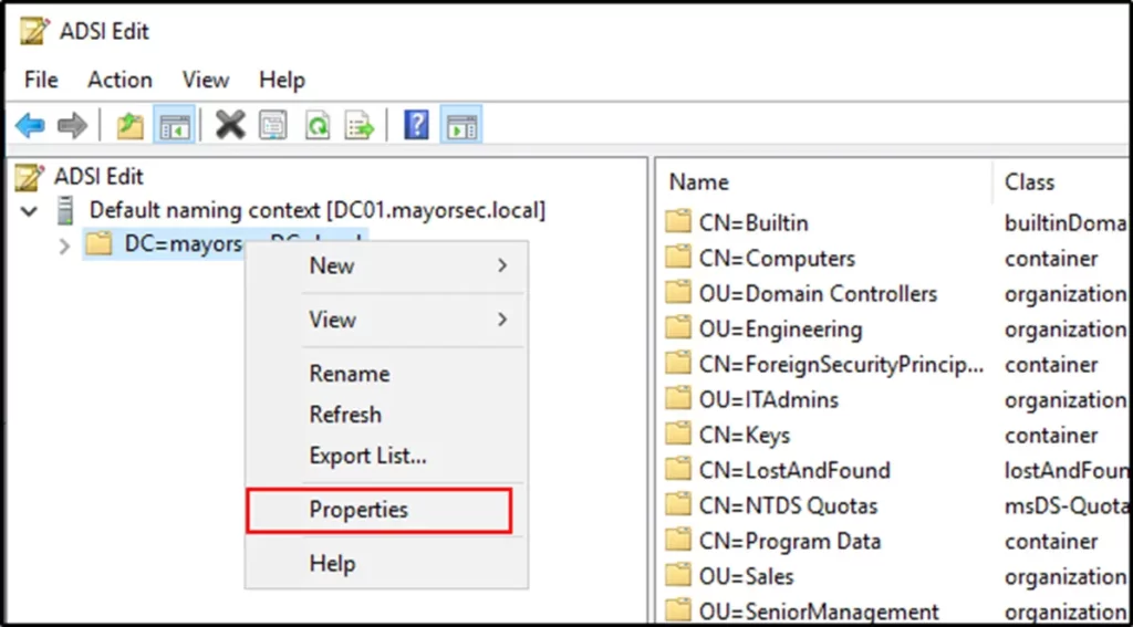 ASDI Edit Properties selected.