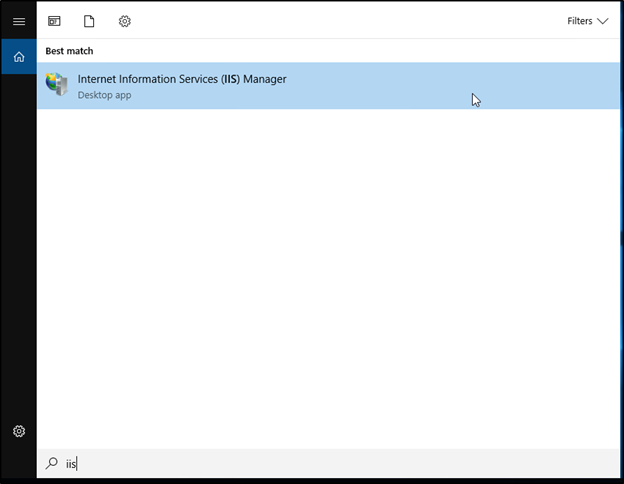 Internet Information Services IIS Manager