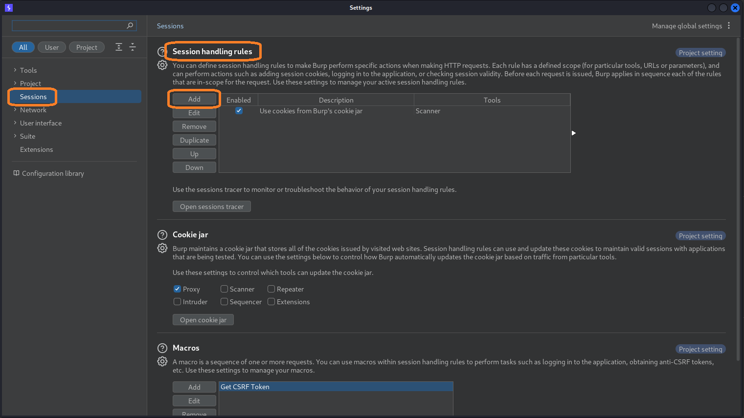 4 Adding session handling rules for BURP Suite Macro