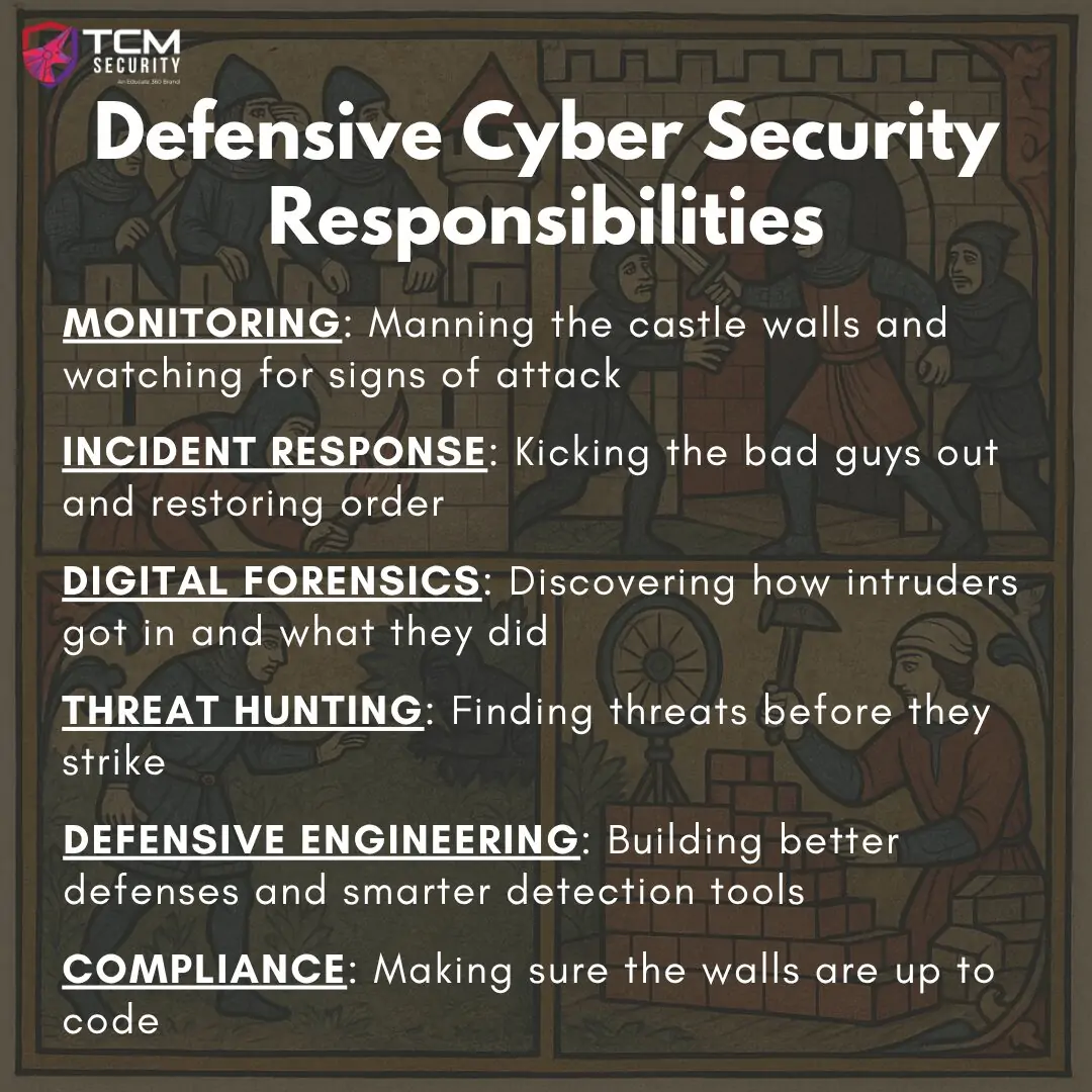 Defensive cyber security responsibilities
